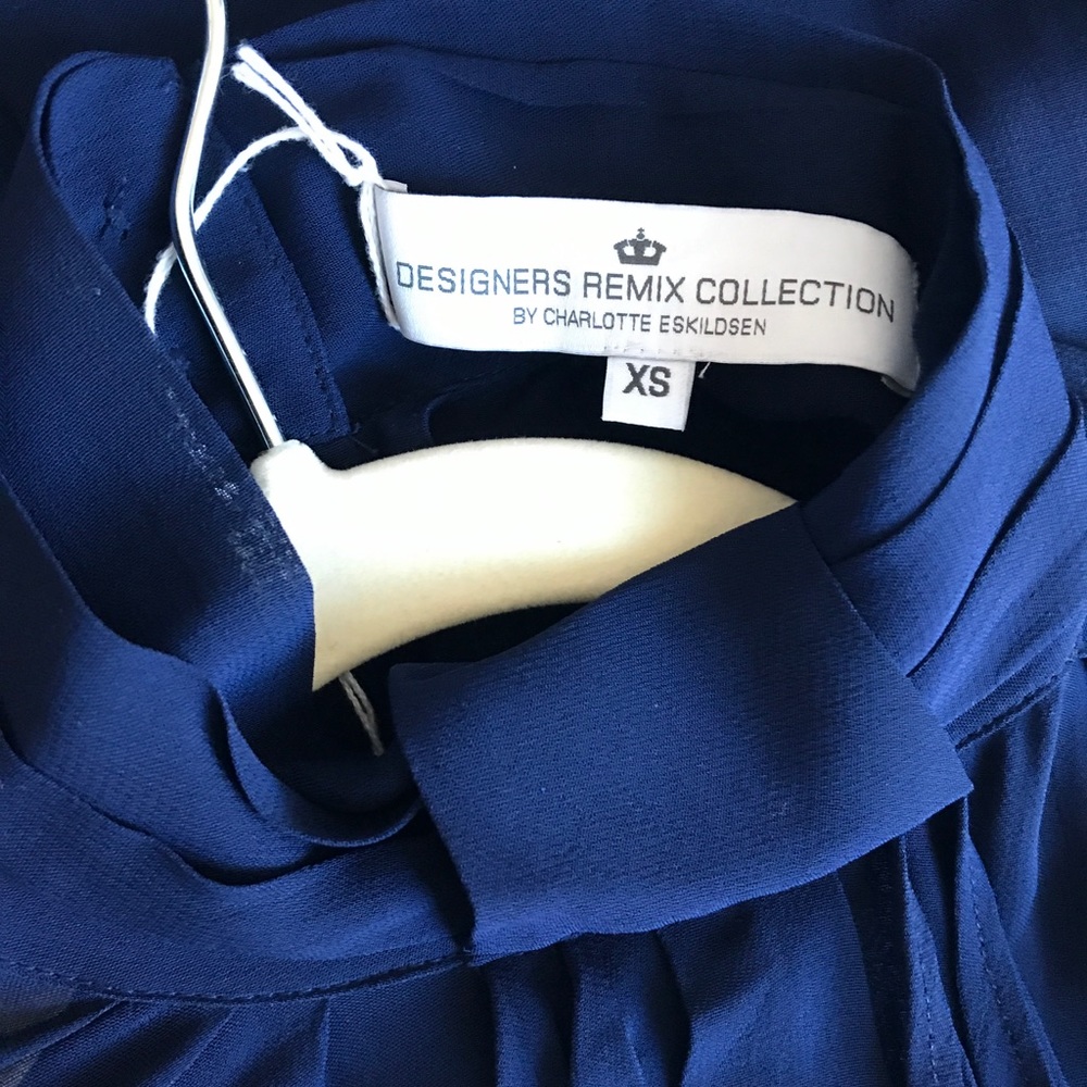 Navy Chiffon Blouse